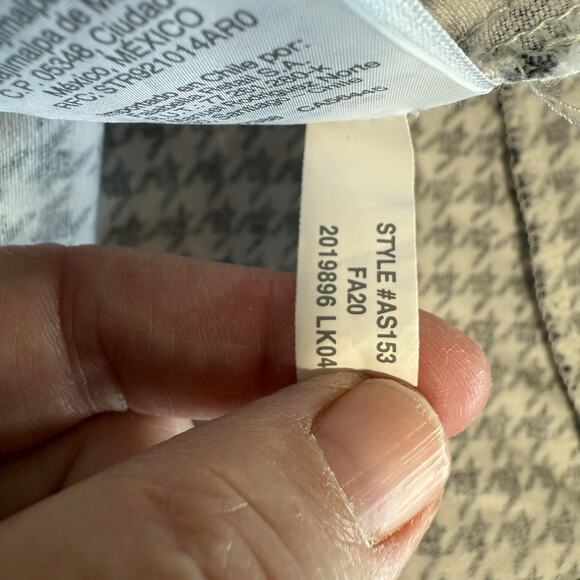 J Crew Winnie Crop Pant Womens 12 Black White Houndstooth Stretch Side Zipper - Picture 6 of 9